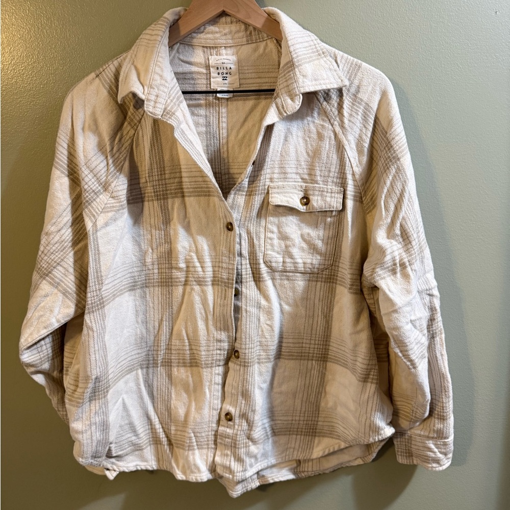 Billabong Cream Plaid Shirt